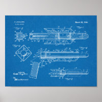 1944 Pistolen-Raketen-Patent-Kunstzeichnung Druck