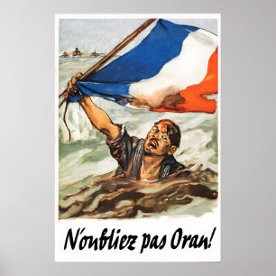 1944 Poster Denken Sie an Oran Frankreich Zweite