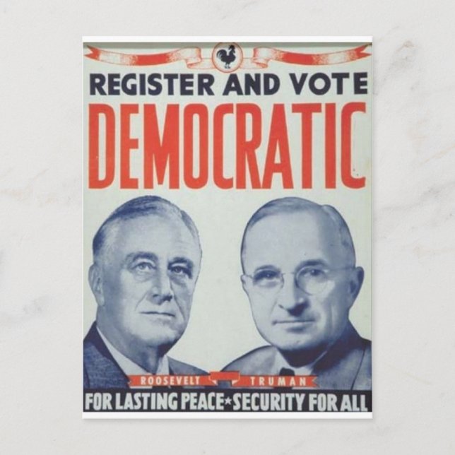 1944 Roosevelt - Truman Postkarte (Vorderseite)