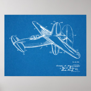 1944 Schubflugzeug-Patentkunstzeichnung Druck Poster