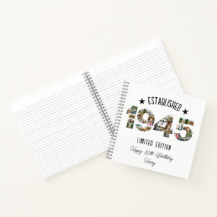 1945 gegründete 80. Geburtstagsparty FotoCollage Notizbuch