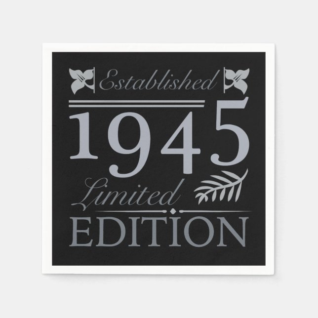 1945 Limited Edition 80. Geburtstag Serviette (Vorderseite)