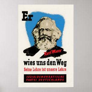 1945 SPD-Wahlplakat Er führte uns auf dem Poster