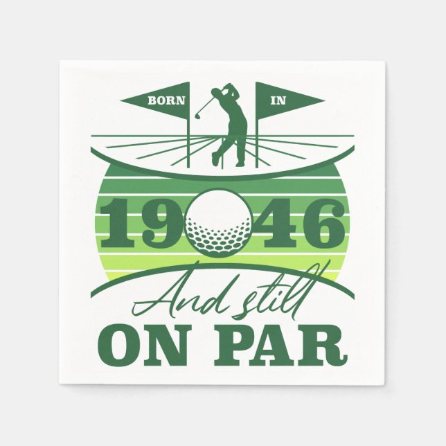 1946 80. Geburtstag Golf Liebhaber Serviette (Vorderseite)