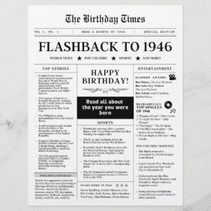 1946 geboren Zeitungsfarbe schwarz und weiß