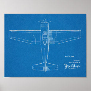 1946 Militärflugzeug-Patentkunstzeichnung Druck Poster