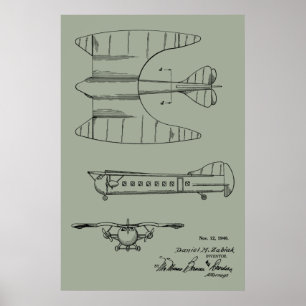 1946 Patentkunstzeichnung eines Passagierflugzeugs Poster