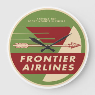 1946 Vintage Frontier Airlines Wanduhr