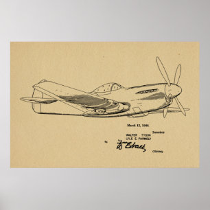 1946 WW2 Flugzeug Patent Kunst Zeichnung Druck Poster