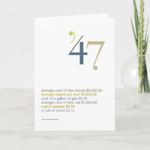 1947 Geburtstags-Spaß-Tatsachen Karte