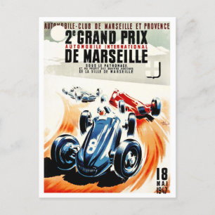 1947 Marseille Grand Prix Veteranenrennen Postkarte