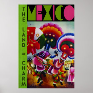 1947 Oaxaca Mexiko - Klassischer mexikanischer Tan Poster