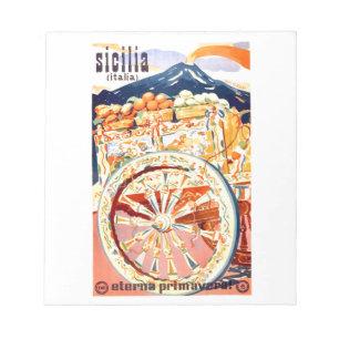 1947 Sizilien Italien Reiseplakat Ewiger Frühling Notizblock