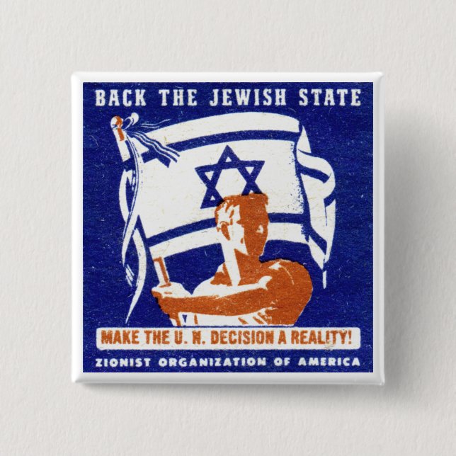 1947 zionistisches Plakat Button (Vorderseite)