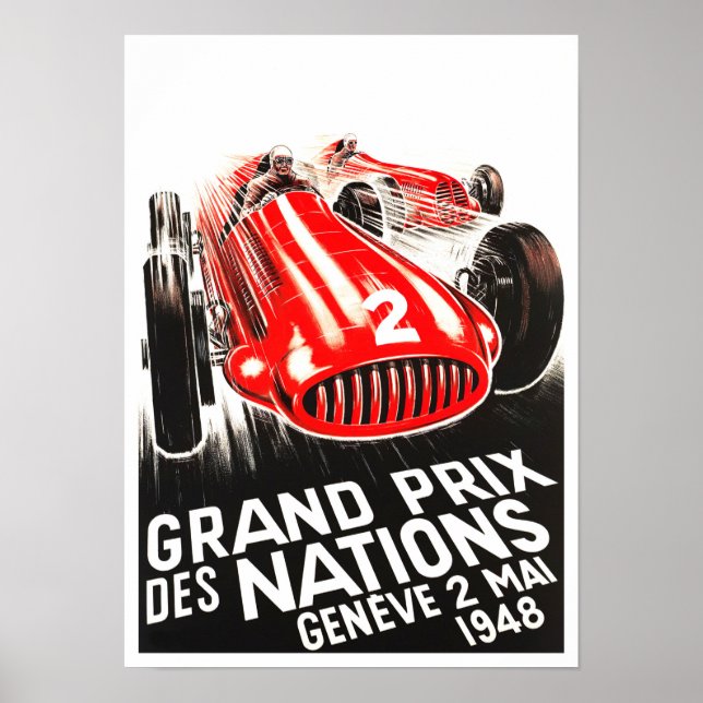1948 Geneve Nations Grand Prix Vintag Poster (Vorne)