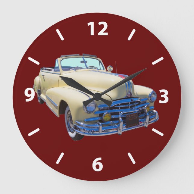 1948 Pontiac Silver Streak Convertible Car Große Wanduhr (Vorderseite)