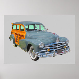 1948 Pontiac Silver Streak Woody Antique Car Poster