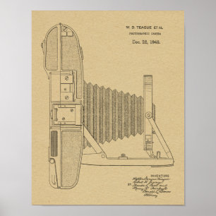 1948 Vintage Kamera Patent Kunst Zeichnung Druck Poster