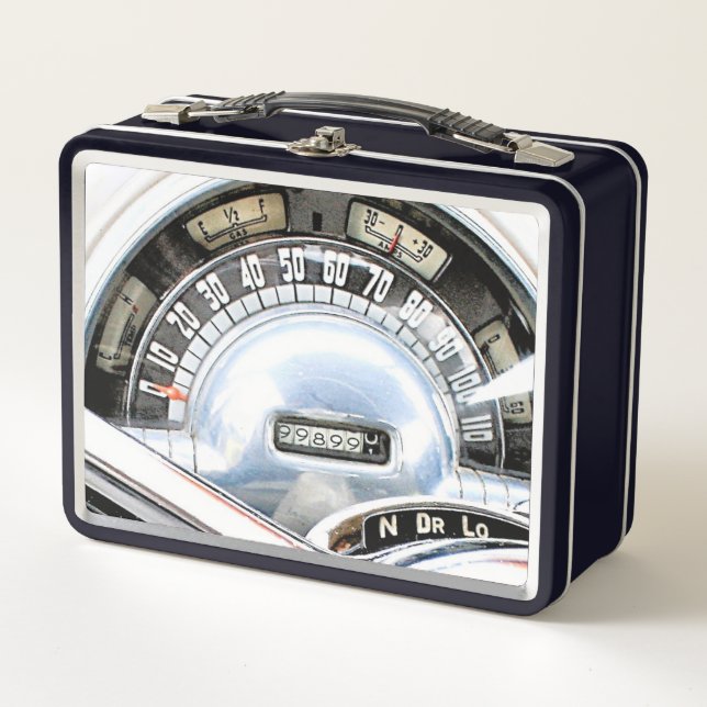 1949 Classic Car Speedometer With Gauges Metall Brotdose (Vorderseite)