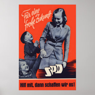 1949 Deutsche Arbeitspartei SPD Wahlplakat für ein Poster