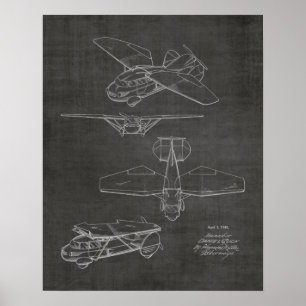 1949 Flugauto-Flugzeug-Patentkunstzeichnung Poster