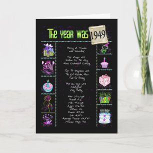 1949 Geburtstags-Spaß-Tatsachen Karte