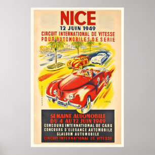 1949 Großer Preis von Nizza Circuit Automobile Fra Poster