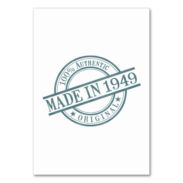 1949 in Circular Rubber Briefmarke Style Logo Tischnummer (Vorderseite)