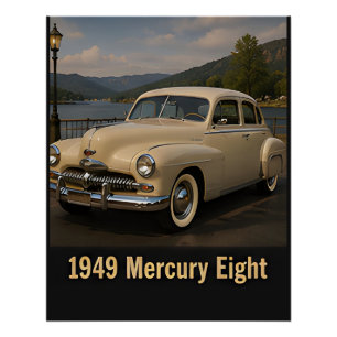 1949 Mercury Eight Vintage amerikanisches Auto Ret Poster
