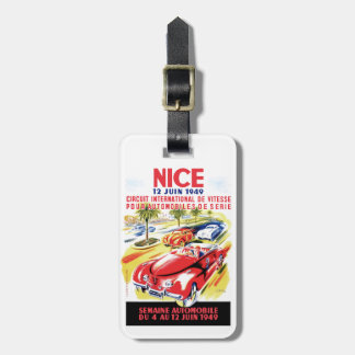 1949 Nizza Frankreich Stromkreis-Autorennen-Plakat Gepäckanhänger