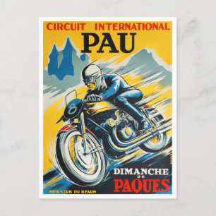 1949 Vintages Motorrad-Rennen in Pau Postkarte