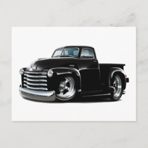 1950-52 Chevy Black Truck Postkarte