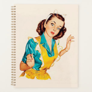 1950 Backtag Vintage Frau mit Schürze Planer