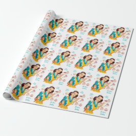 1950 Backtag zum Geburtstag Vintage Frau Geschenkpapier