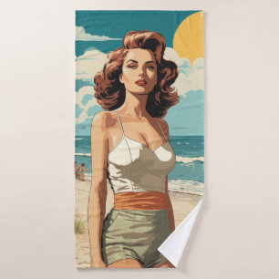 1950 Beach Girl Badhandtuch Set