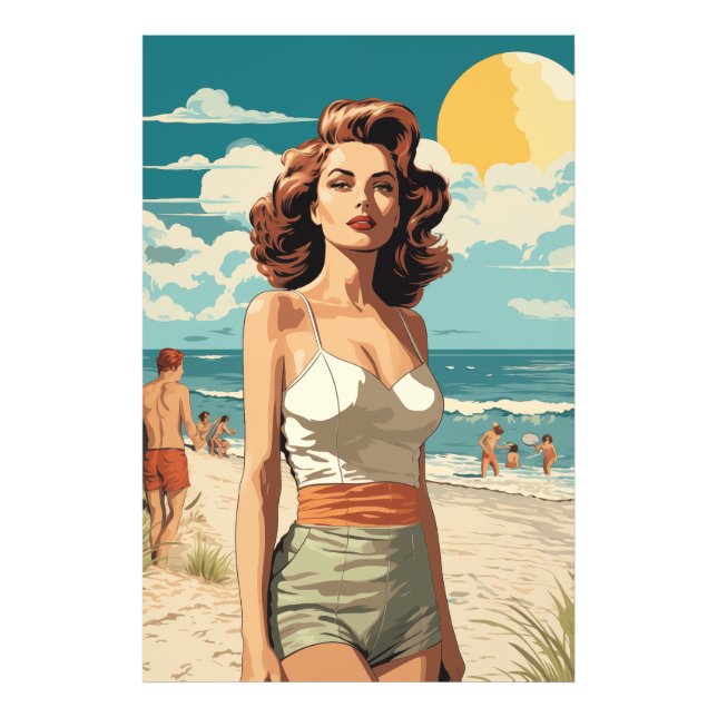 1950 Beach Girl Fotodruck (Vorne)