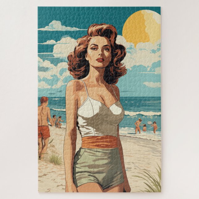 1950 Beach Girl Puzzle (Vertikal)