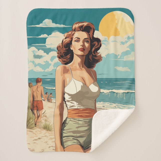 1950 Beach Girl Sherpadecke (Vorderseite)