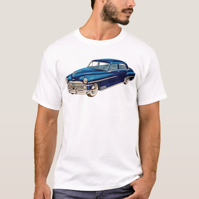 1950 blauer DeSoto-Autoprint T-Shirt (Vorderseite)