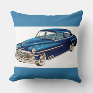1950 blauer DeSoto-Druck Kissen