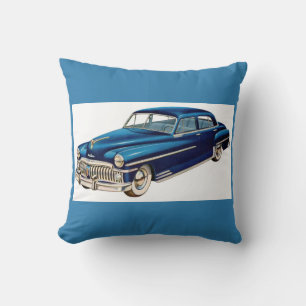 1950 blauer DeSoto-Druck Kissen