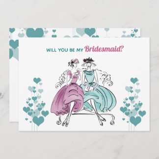 1950 Brautjungfrau Einladung