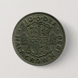1950 Briten-Halbkronenstückknopf Button