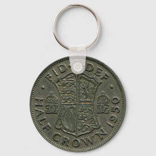 1950 Britischer Half Crown-Schlüsselanhänger Schlüsselanhänger