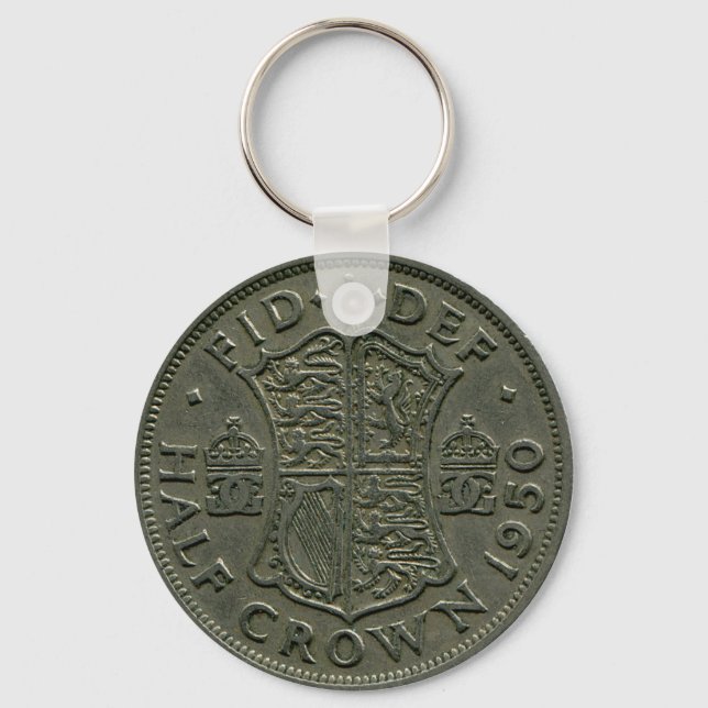 1950 Britischer Half Crown-Schlüsselanhänger Schlüsselanhänger (Vorderseite)