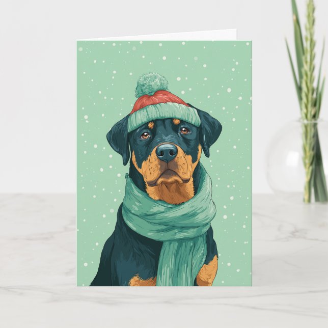 1950 Christmas Rottweiler Karte (Vorderseite)