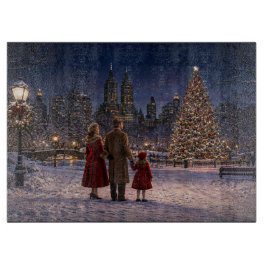 1950 Familiens Weihnachten Central Park USA Schneidebrett