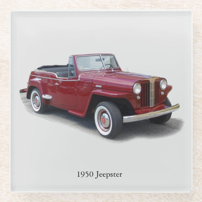 1950 Jeepster-Glas-Untersetzer Glasuntersetzer (Vorderseite)
