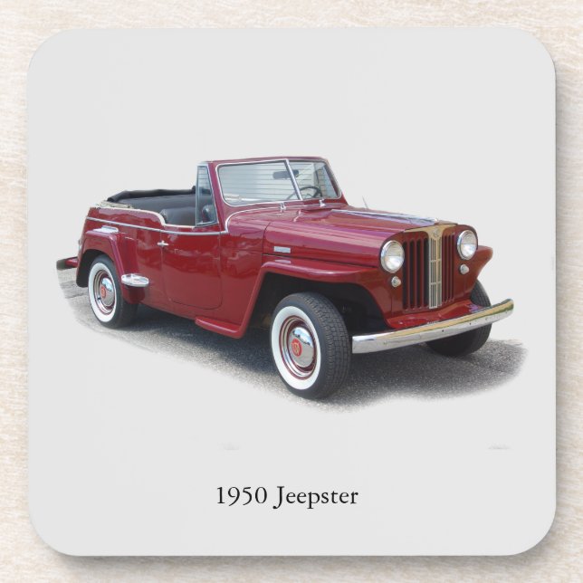 1950 Jeepster-Set mit 6 Untersetzer (Vorderseite)
