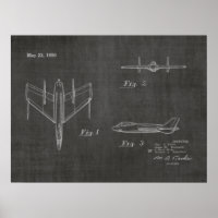 1950 Jet Flugzeug Patent Art Zeichnend Print